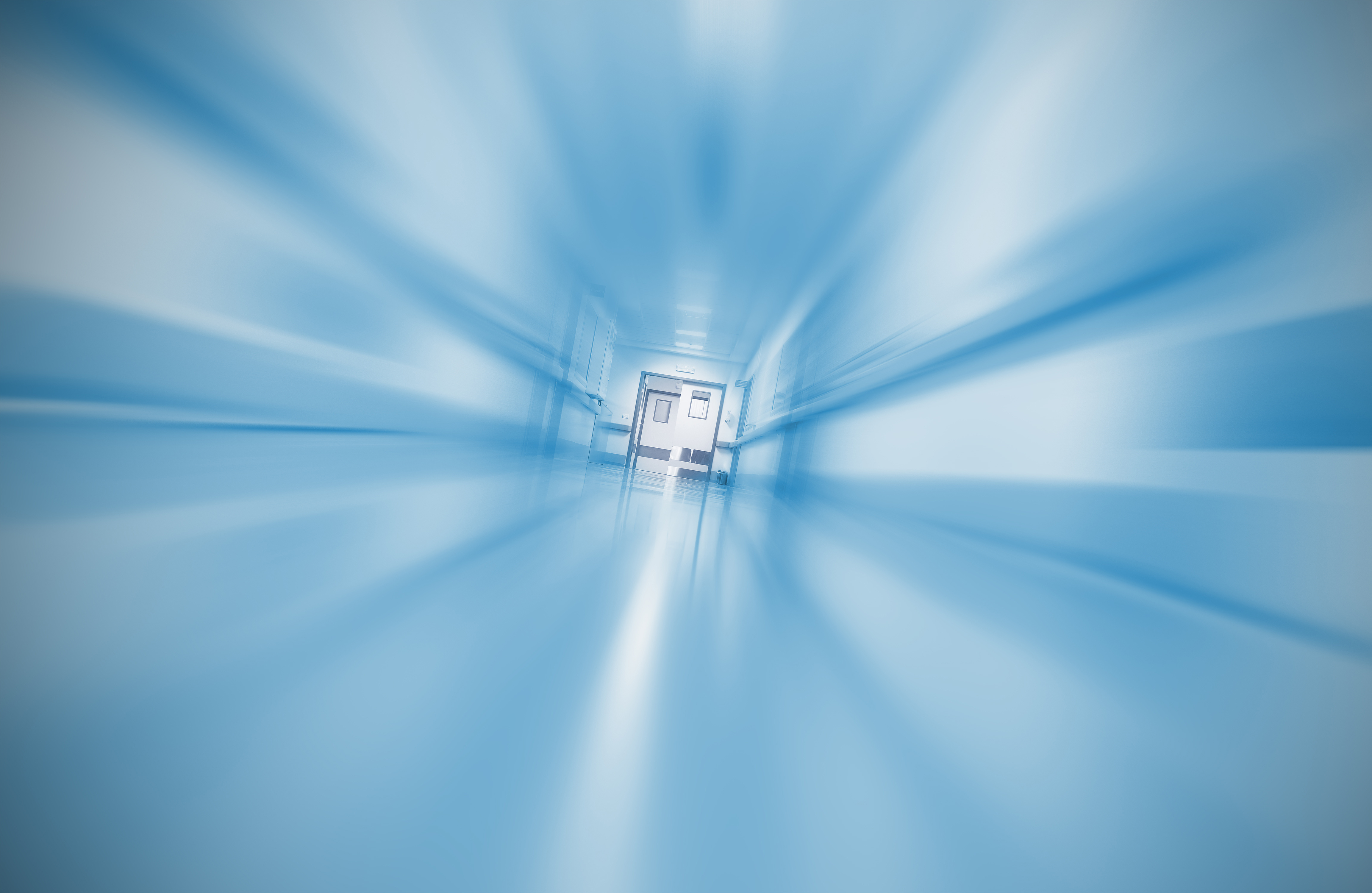 Blurred hospital corridor concept emergency case